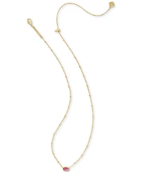 Kendra Scott Gold-Tone Mini Elisa Enamel Frame Short Pendant Necklace, 15" + 4" extender