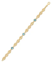 Amethyst Mariner Link Station Bracelet (3 ct. t.w.) in 14k Gold-Plated Sterling Silver (Also available in Blue Topaz)