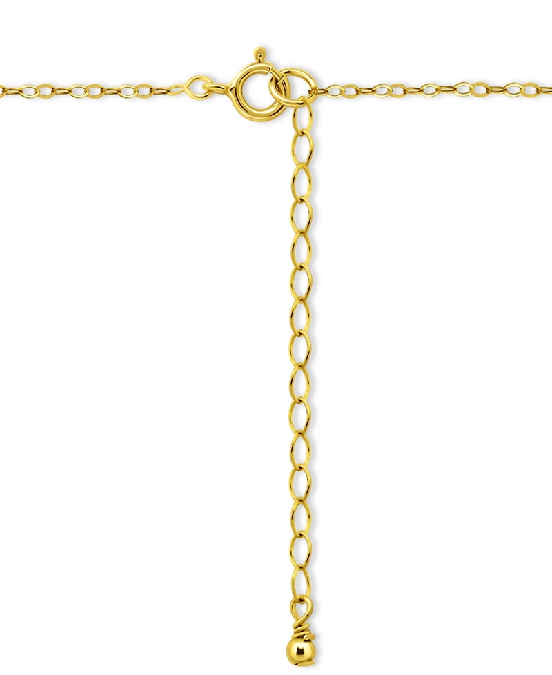 Giani Bernini Lab-Created Green Quartz & Cubic Zirconia Fish Pendant Necklace 18k Gold Over Sterling Silver, 16" + 2" extender, Exclusively at Macy