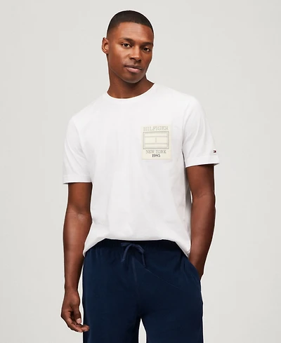 Tommy Hilfiger Men's Relaxed Fit Short Sleeve Outline Flag Logo T-Shirt
