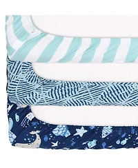 The Peanutshell Sealife 3-Pack Fitted Playard Sheets