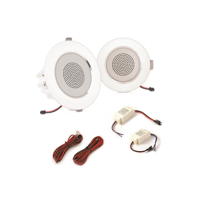 Pyle 3.5” Led In-Wall/In-Ceiling Speaker Pair - 2-Way Full Range Stereo, Built-in Led Light, 140W Max Power Output