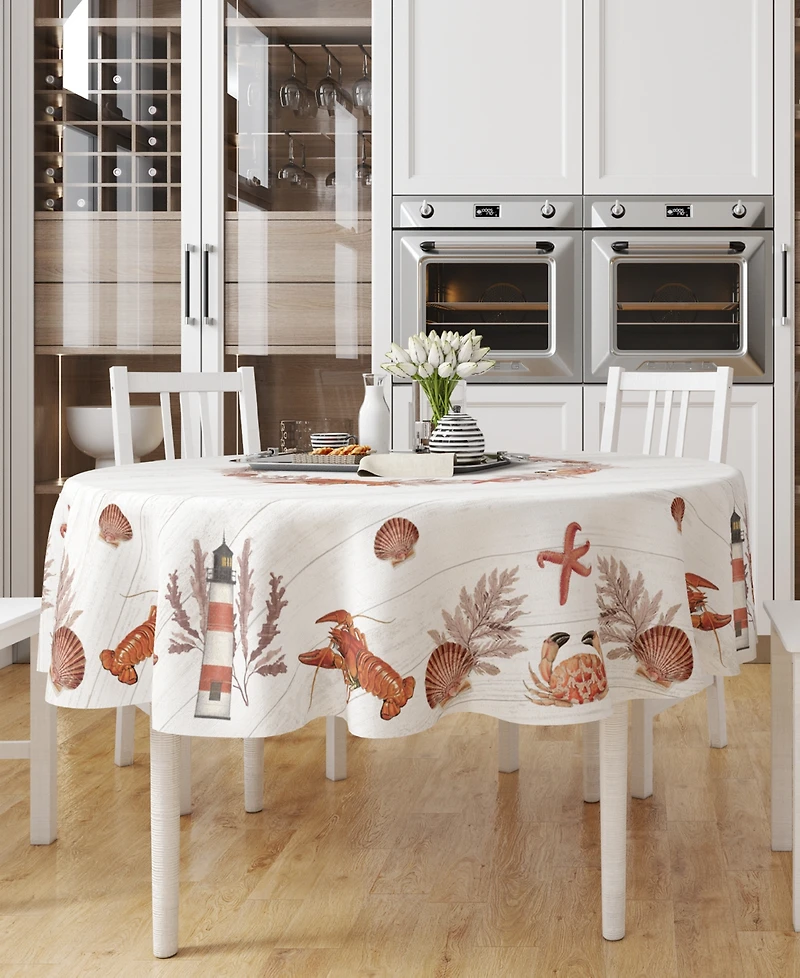 Laural Home Seafood Shack Round Tablecloth, 70" x 70"