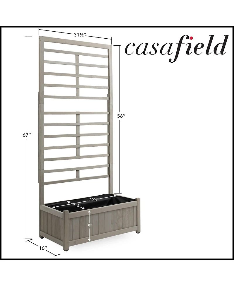Wooden Climbing Planter Box - Raised Garden Bed with Trellis Plant Stand for Outdoor