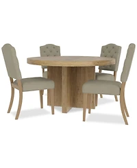 5pc Dining Set (Davie Round Table & 4 Jesilyn Chairs)
