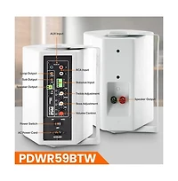 Pyle 5.25” Bluetooth Wireless Wall Mountable Speaker System with 2-Way Full Range Stereo Sound, 300W Rms