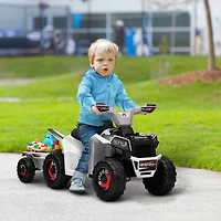 Aosom Kids Atv Quad Car with Back Trailer,