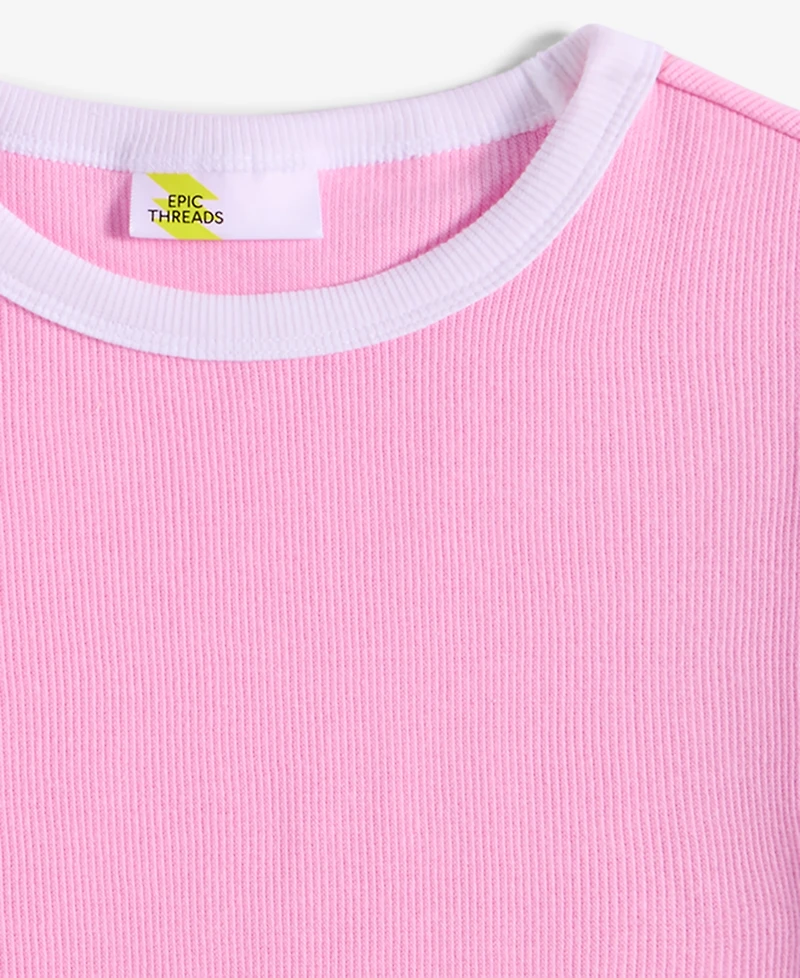 Epic Threads Little & Big Girls Rib Baby Tee, Exclusively at Macy's