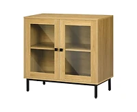 Slickblue Modern Glass Door Sideboard Buffet Dining Storage Cabinet for Stylish Organization