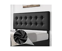 gaomon Queen Size Bed Frame with 4 Storage Drawers and Headboard, Faux Leather Upholstered Platform Bed Frame with Wooden Slats Support