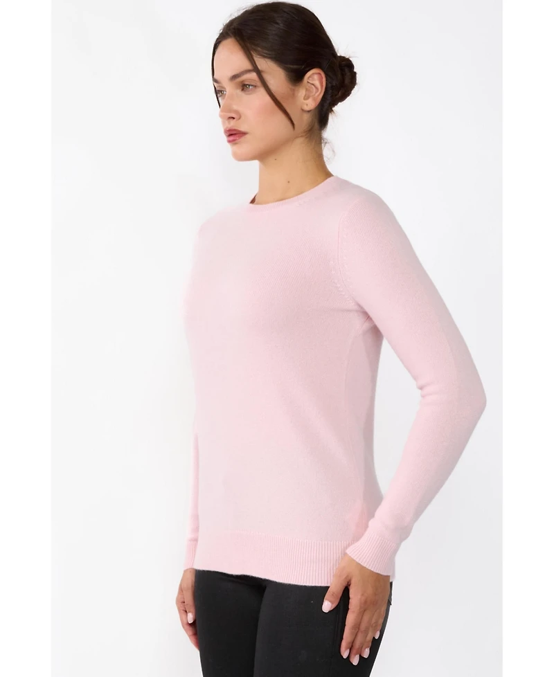 Jennie Liu Women's 3-ply Cashmere Crew Neck Sweater