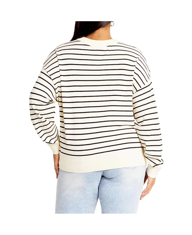 City Chic Plus Size Stripe Lilia Sweater