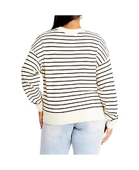 City Chic Plus Size Stripe Lilia Sweater