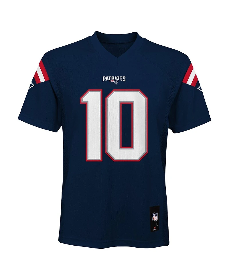 Outerstuff Big Boys and Girls Drake Maye Navy New England Patriots Replica Player Jersey
