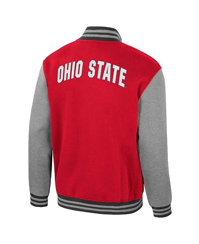 Colosseum Men's Scarlet Ohio State Buckeyes Ambi-Turner Full-Zip Varsity Jacket