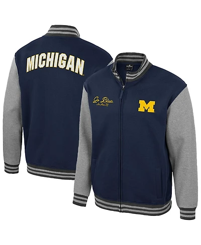 Colosseum Men's Navy Michigan Wolverines Ambi-Turner Full-Zip Varsity Jacket