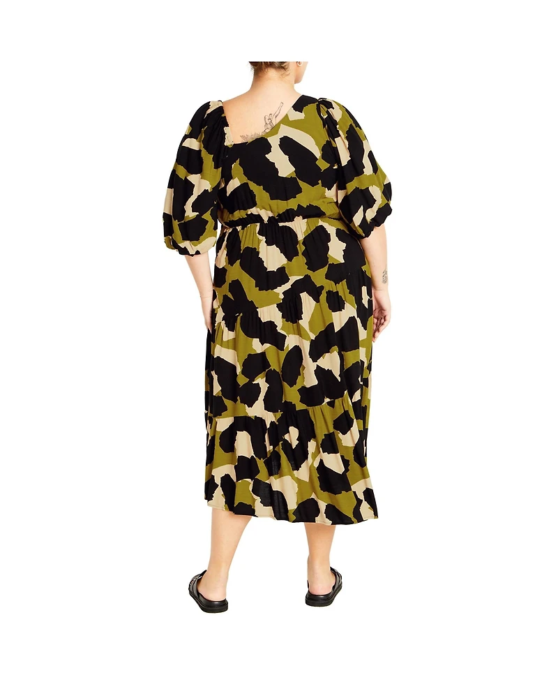 City Chic Plus Size Aria Print Dress