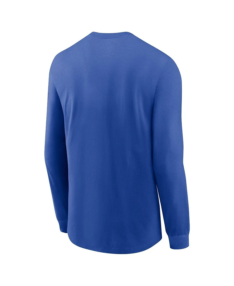 Nike Men's Royal Duke Blue Devils Basketball Icon Two-Hit Long Sleeve T-Shirt