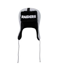 New Era Men's Silver Las Vegas Raiders Helmet Head Trapper Knit Hat