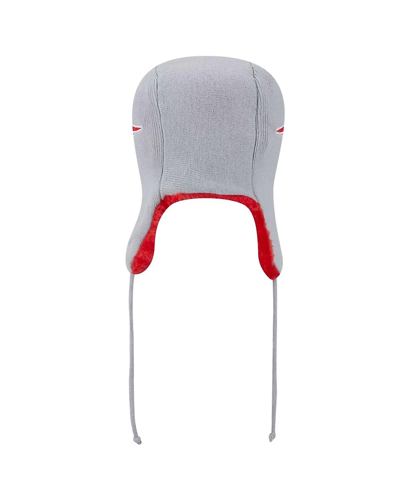 New Era Men's Gray New England Patriots Helmet Head Trapper Knit Hat