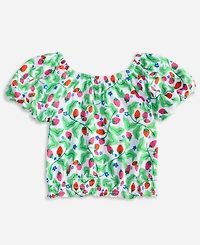 Epic Threads Little & Big Girls Berry-Print Smocked Puff-Sleeve Top, Exclusively at Macy's