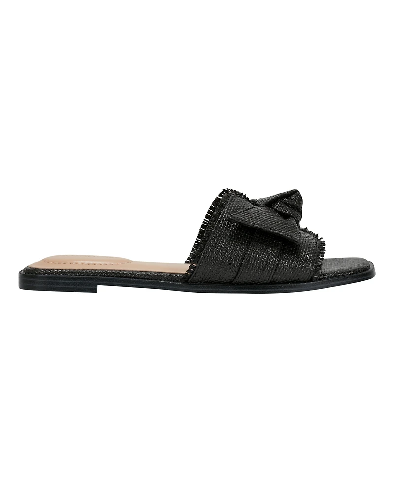 Bandolino Women's Vallen Knotted Bow Flat Slide Sandals