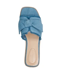 Bandolino Women's Vallen Knotted Bow Flat Slide Sandals