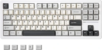 Yunzii YZ87 75% Gasket Mechanical Keyboard, Tkl Wireless Hot Swappable Bluetooth Gaming Keyboard with 4-Layer Padding, BT5.0/2.4Ghz/Type-c Nkro Rgb Ba