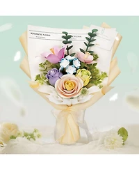 Robotime 3D Puzzles Flower Diy Assembly Craft Christmas Gift, Thanksgiving, Mother's Day, Birthday Gift Decoration, Multicolor, 17.70"16.50"12.60"