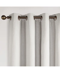 Linen Blend Total Blackout Grommet Curtains Pair, 52"X96"