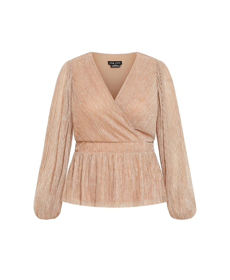 City Chic Plus Lilian Sparkle Top