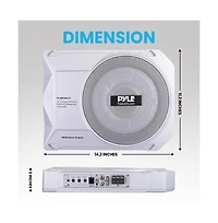 Pyle 10” 900W Slim Active Marine Subwoofer, Low-Profile, Waterproof Design