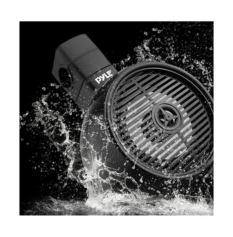 Pyle 6.5'' Marine Wakeboard Speaker System with Built-in Led Lights, 200W, Black