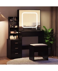 gaomon Bedroom Dresser with Electrical Outlet 4 Drawer Storage Cabinet Dresser