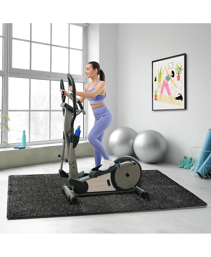 Sorbus 18 Interlocking Gym Floor Mat - 1/2" Thick Rubber Top High-Density Eva Foam (72 Sq Ft)