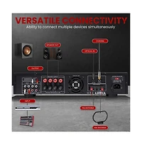Pyle Bluetooth Hybrid Amplifier Receiver - Home Theater Pre-Amplifier with Wireless Streaming Ability, MP3/Usb/Sd/Aux/Fm Radio (3000W Max)