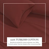Linery & Co. Turkish Cotton Double-Brushed Solid Color Flannel Bed Sheet Set