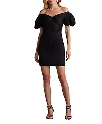 Tadashi Shoji Women's Sofie Puff Sleeve Mini Dress