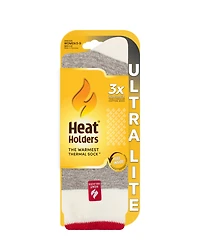 Heat Holders Ultra Lite Lana Cream Block Twist Crew Socks