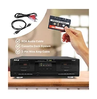 Pyle Dual Stereo Cassette Deck with Usb to MP3 Converter