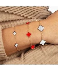 The Lovery Small Coral Clover Bracelet 14K Gold