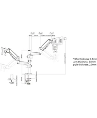 Manhattan Universal Gas Spring Dual Monitor Mount, 461597
