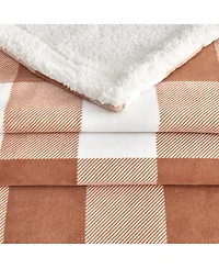 Linery & Co. Velvet Plush Reversible Sherpa Throw Blanket