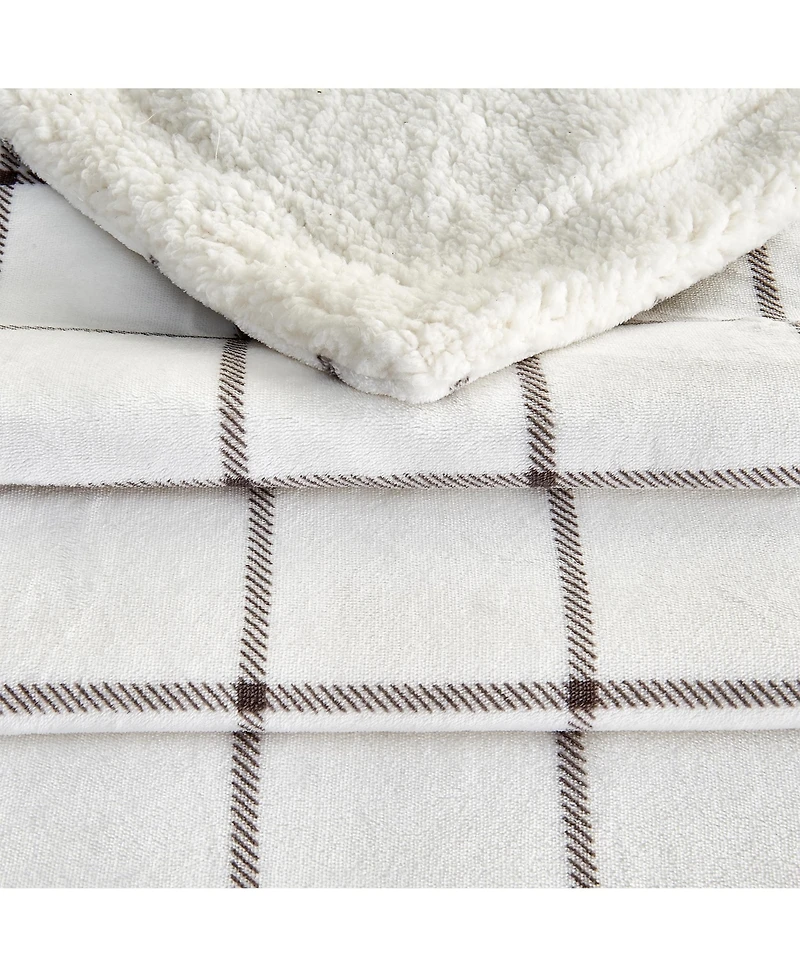 Linery & Co. Velvet Plush Reversible Sherpa Throw Blanket