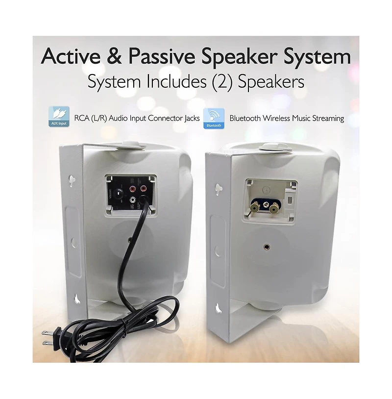 Pyle 6.5” Bluetooth Wireless Waterproof Speakers - 800W Max Power, 2-Way Full Range Stereo Sound, Marine Grade, Indoor/Outdoor Use