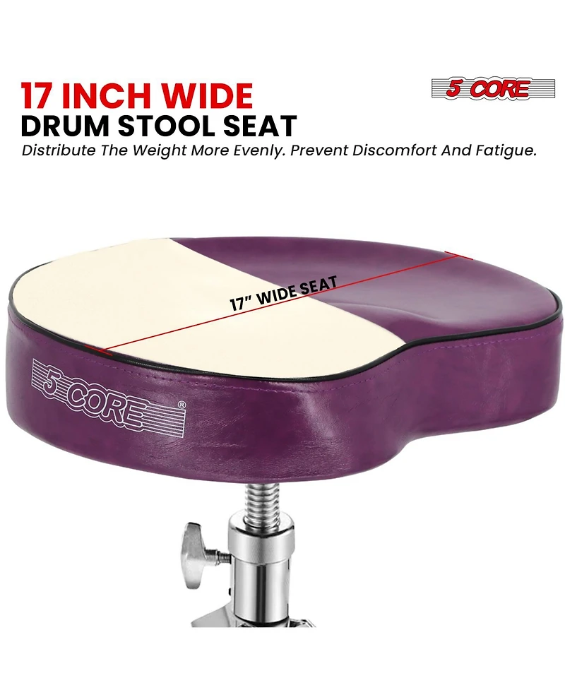 5 Core Drum Throne Padded Guitar Stool Saddle Drummer Seat for Adults & Kids