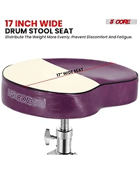 5 Core Drum Throne Padded Guitar Stool Saddle Drummer Seat for Adults & Kids