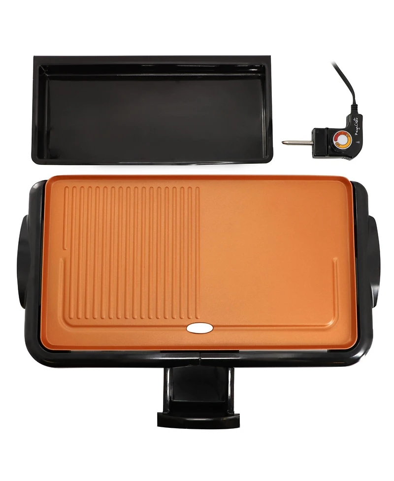 MegaChef 18.89 Inch Electric Grill/Griddle with Copper Coating