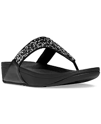 FitFlop Women's Lulu Crystal Mix Toe-Post Wedge Sandals