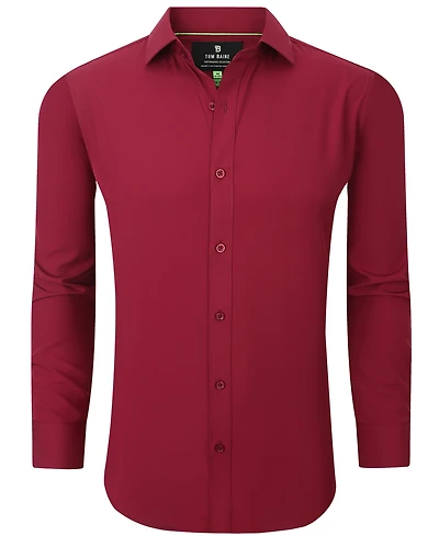 Tom Baine Men Slim Fit Four Way Stretch Solid Dress Shirt